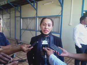 Vise Ministra Solidaridade Sosial no Inkluzaun (MSSI) Signi Chandrawaty Verdial ba jornlista hafoin remata audnesia ho Komisun A iha Parlamentu Nasional.(23/7) 