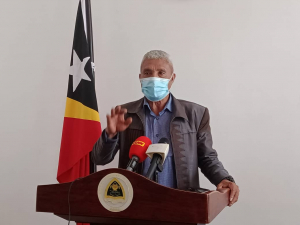 Brigadeiru-Jenerál João Miranda &#039;Aluc Descates&#039; ko&#039;alia ba Jornalista sira hafoin remata sorumutu ho Primeiru Ministru Taur Matan Ruak iha palasiu Governu Dili, Segunda (25/1)