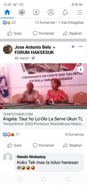 Demo Kontra PR Lú-Olo, Ángela Cs Halo Kobransa ba Povu