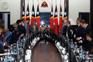 Reuniaun Konsellu Ministru iha Palasiu Governu, momentu balun liu ba.