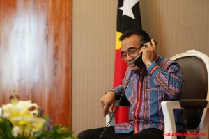 Timor Leste nia Prezidente Republika, DR. Francisco Guterres Lu Olo, liu husi telefone kongratula vitoria ne&#039;ebe Prezidente Republika Indonezia, Joko Widodo, Kinta Feira (30/05)