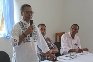 Sekretáriu Estadu Kooperativa (SEKoop), Elizário Ferreira hato&#039;o hela ninia intervensaun ba membru Kooperativa Naunil iha Iliomar, Lospalos, Kinta (22/10)