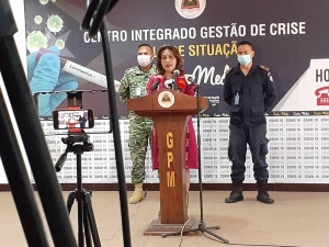 dra. Odete da Silva Viegas portavoz SIJK ko&#039;alia ba Jornalista sira iha Sala Situasaun, iha CCD (10/5)