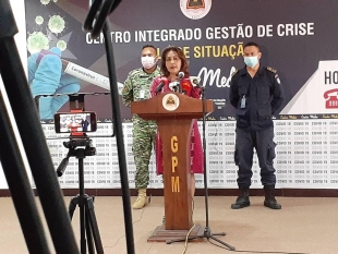 dra. Odete da Silva Viegas portavoz SIJK ko&#039;alia ba Jornalista sira iha Sala Situasaun, iha CCD (10/5)