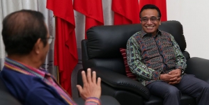PR Lu Olo hamnasa wainhira ko&#039;alia hela ho PM Taur Matan Ruak iha Palasiu Aitarak laran