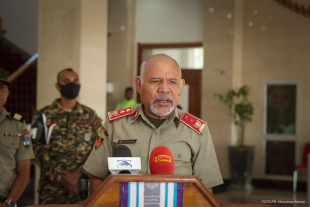 Major Jeneral F-FDTL, Lere Anan Timur ko&#039;alia ba jornalista sira hafoin hasoru malu ho Prezidente da Republika iha palasiu Prezidensial (22/7)