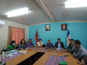 Bankada Kongresu Nasional Rekonstrusaun Timor (CNRT) lidera husi Vise Xefe Bankada, Patrocino Fernandes no membru bankada seluk halo konferensia imprensa iha sala Bankada, iha Parlamentu Nasional, sesta (11/12).