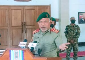 Xefe Estadu Maior Jenerál FALINTIL-Forsa Defeza Timor-Leste (F-FDTL), Tenente Jenerál Lere Anan Timur, ko&#039;alia hela ba Jornalista iha Palásiu Prezidensiál Bairopite, kuarta (11/08).