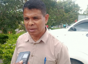 Administradór Munísipiu Lautém, Domingos Sávio, ko&#039;alia hela ba mídia iha resintu adminstrasaun Baukau, segunda (23/05).