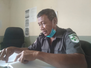 Diretór Programa Moras Lepra Servisu Saúde Baukau, Virgilio Boavida ba www.tempotimor.com, iha kna&#039;ar fatin vila antiga Baukau, kinta (20/01).