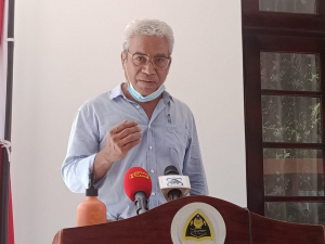 Koordenadór GTT, Benjamin H. Martins ko&#039;alia hela ba média sira, hafoin sorumutu ho Primeiru Ministru, Taur Matan Ruak iha rezidénsia Faról, Segunda (21/06). 