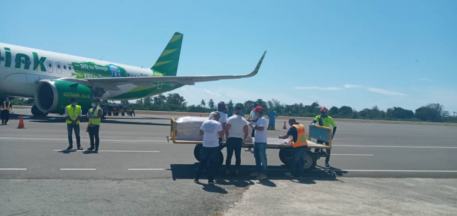 Aviaun Citilink Mate isin Samuel Samputra Noronha husi nasaun Korea Súl ne&#039;ebe para hela iha Aeroportu Internasional Nicolau Lobato, Komoro, Dili iha loron tersa (20/07).