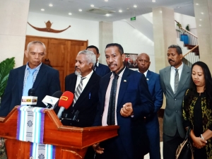 Lideransa husi partidu UDT/FM ko&#039;alia ba Midia iha Palasiu Prezidensial (23/01)