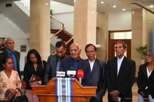 Ulun bo&#039;ot Konsellu Veteranu, Riak Leman ko&#039;alia hela ba midia hafoin hamutuk ho estrutura sorumutuk ho Prezidente da Republika iha palasiu Prezidensial, (03/02)