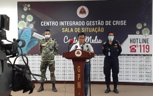 dr. Sergio Lobo, Portavoz SIJK ko&#039;alia ba Jornalista sira iha Sala Situasaun CCD (12/5)
