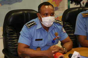 Komandante Operasaun Nasional PNTL, Superintendente Polísia, Pedro Belo, ko&#039;alia hela ba media sira iha komandu jerál kaikoli, kuarta (24/08).