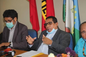 Lideransa Bankada tolu hanesan FRETILIN, PLP no Khunto koalia ba midia sira iha Rezinto PN iha Dili (6/5)