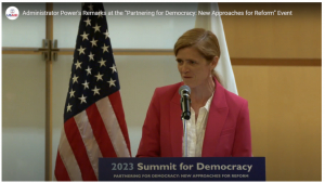 Administradór husi Estadus Unidus nia Ajénsia ba Dezenvolvimentu Internasionál (USAID), Samantha Power.