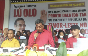 Adjuntu Sekretáriu Jerál partidu Frente Refolusionáriu Timor-Leste no Independente (FRETILIN), José Reis, fó sai deklarasaun apoiu Kandidatura Franciscos Guterres Lú Olo’, iha Parokia Imaculada Conceição Ermera, domingu (16/01).