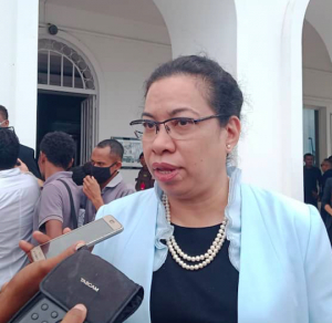Ministra Negosiu Estranjeiru no Kooperasaun (MNEK), Adaljiza Albertina Xavier Reis Magno ko&#039;alia ba Jornalista sira iha Palasiu Governu