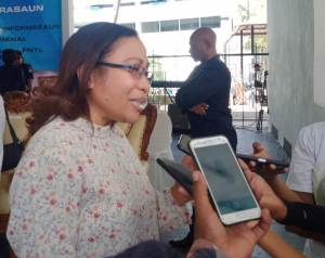 Provedória Direitu Humanus ba Justisa, Jesuinha Maria Ferreira Gomes, ko&#039;alia hela ho jornalista sira iha Komandu Jerál PNTL Kaikoli.
