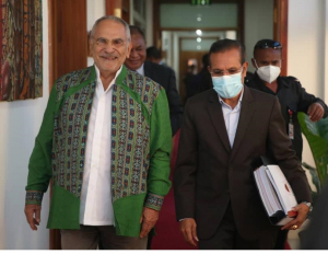 Prezidente Repúblika (PR), José Ramos Horta simu Primeiru Ministru (PM), Taur Matan Ruak, hodi halo enkontru semanál iha Palásiu Prezidensial Bairo Pite, kinta (18/08).