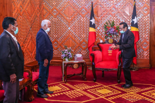 Prezidente da Republika, Dr. Francisco Guterres Lu Olo simu lideransa KKLN iha palasiu Prezidensial (22/6)