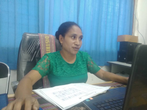 Xefe Departementu IADE Baukau, Luíza Carlos de Almeida ko&#039;alia hela ba www.tempotimor.com iha kna&#039;ar fatin, segunda (31/01).