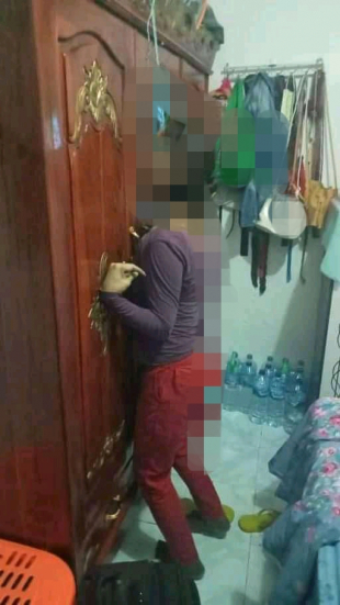 Ezpoza SEAK, Teófilo Caldas, matebian LM ne&#039;ebe tara-an iha ninia rezidensia Bebonuk.