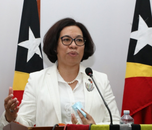 Ministra Negósiu Estranjeiru no Kooperasaun, Adaljiza Albertina Xavier Reis Magno.