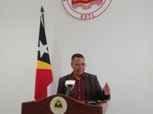 Sekretáriu Estadu Kooperativa (SEKoop), Elizário Ferreira koalia ho média sira hafoin relata nia servisu durante fulan 6 iha tinan 2020 kotuk ba PM-TMR iha Palásiu Governu, kuarta (06/01).