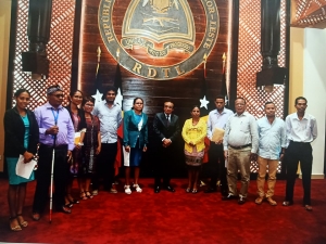 Prezidente da Republika, Dr. Francisco Guterres Lu Olo foto hamutuk ho Reprezentante Sociedade sivil iha palasiu Prezidensial, (30/01)