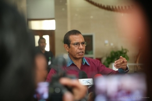 East Timor Prime Minister, Taur Matan Ruak speaks to the media after weekly meeting with President of republic, Francisco Guterres Lu Olo (6/2)