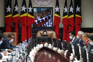 Membru Governu sira partisipa hela reuniaun Konsellu MInistru ne&#039;ebe hala&#039;o iha Palasiu Governu. 