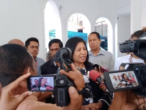 Prezidente CVTL, Madalena Hanjam ko&#039;alia ba midia iha Parlamentu Nasional, (30/01)