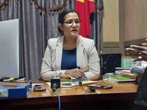 Sekretária-Jerál Parlamentu Nasionál (SJPN) Cedelizia Faria dos Santos, ko&#039;alia ba Jornalista sira iha nia Kna&#039;ar fatin iha Parlamentu Nasional