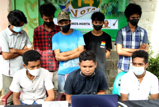 Movimentu Foin Sa’e Hadomi Paz (MFSHP) hala&#039;o hela konferénsia imprensa iha iha Delta-4, hodi fó apoiu ba Xanana Gusmão ho Kandidatu Prezidente Repúblika, José Ramos Horta, sesta (25/02).