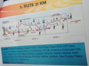 Rute ne&#039;ebé atleta sira sei uza ba maratona.
