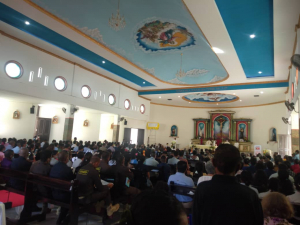 Selebrasaun Misa agradesementu ba as’uain martirés sira iha igreja Santo António Parokia Baukau. 