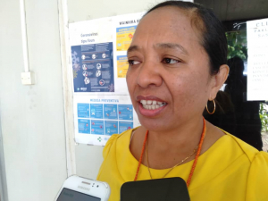 Sekretária Regional Adjuntu Prezidenti Autoridade Reforsa Institusional Leonia Monteiro intervista ho Jornalista sira iha Parlamentu nasional Dili, Kuarta (30/9).