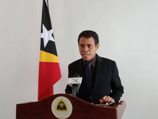 Ministru Administrasaun Estatál (MAE), Miguel Pereira de Carvalho  Ko&#039;alia ba Jornalista sira hafoin sorumutuk ho PM Taur Matan Ruak iha Palasiu Governu Dili