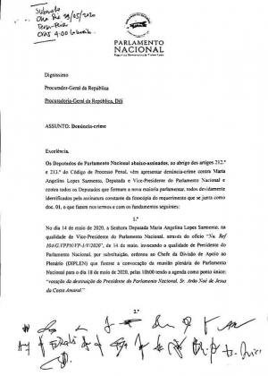 Karta Ne&#039;ebe CNRT haruka ba TR hodi halo rekursu kontra desizaun Maioria deputadu iha parlamentu Nasional
