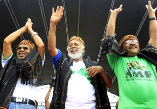 From Left Taur Matan Ruak Current Prime Minister, Xanana Gusmao (Midle) Prezident of the newly Formed AMP has been nominated to be a new PM and Jose dos Santos Naimori the Main Councillor of KHUNTO party in together during 2018 Early Election Campaign 