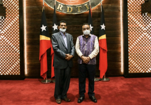 Ministru Asuntu Kombatente Libertasaun Nasional (MAKLN), Julio Sarmento &#039;Meta Malik&#039;, hasai foto hamutuk Prezidente Repúblika (PR), Francisco Gutrres &#039;Lú Olo&#039;, Iha Palásiu Prezidénsia Bairopite-Dili.