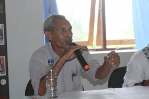 Eis administradór postu administrativu Iliomar, Abílio Quintăo Pinto,  hato&#039;o hela nia diskursu abertura ba semináriu ho tema Dezenvolve Ekonómia Iha Kooperativa&quot;, iha salaun postu administrativu Iliomar, kinta (22/10).