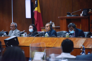 PM Taur Matan Ruak wainhira halo aprezentasaun ba Jeneralidade OJE 2021 iha Plenaria PN, Segunda (30/11)