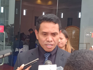 Ministru Administrasaun Estatál, Miguel Pereira de Carvalho ko&#039;alia ba Jornalista sira  iha salaun Laline-Lariguto, CNE, Kinta (16/7)