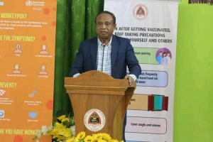 MAPKOMS, Francisco Martins da Costa Pereira Jerónimo halo hela intervensaun iha reuniaun koordenasaun ba kampaña vasinasaun nasional iha sala reuniaun Ministeriu Saude, kaikoli, sesta (16/09). 