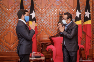 Reprezentante UNICEF, Bilal Aurang Zeb Durrani ho Prezidente Repúblika Francisco Guterres &quot;Lú Olo&quot; hase malu iha Palásiu Prezidensiál Bairopite, segunda (07/06).