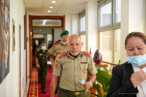 Xefe Estadu Maior Jenerál, Major Jenerál Lere Anan Timur hamutuk ninia vise Komandante Brigadeiru Jeneral, Falur Rate Laek no Xefe Estadu Maior F-FDTL, Koronel, Koliati hakat ba sala audiénsia ho Prezidente Repúblika, Francisco Guterres Lú Olo iha Palasiu Prezidensial Bairo Pite, Dili, Kuarta (7/10)